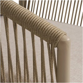 Scaun de grădină bej din metal/capitonat Salerno – House Nordic