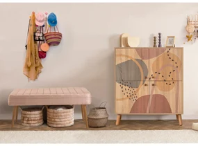 Mobilier pentru hol Maluxe 0900 (Stejar sonoma + Piatră). 1089069