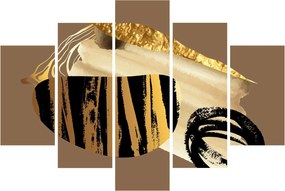 Tablou - Abstracție maro auriu N⁰2 (150x105 cm)