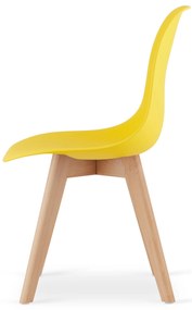 Scaun galben KITO cu picioare de fag