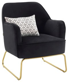 Fotoliu negru cu tapițerie din catifea Joshua - Støraa