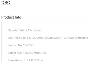 Pendul LED design minimalist DRO alb