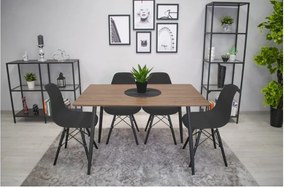 Scaune de sufragerie 4buc negre, stil scandinav Dark Classic