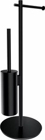 Suport hartie freestanding cu spatiu pentru perie negru mat Omnires Modern Project