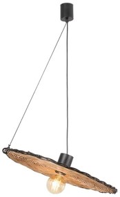 Lustră pe cablu COSTAS 1xE27/15W/230V d. 100 cm neagră/ratan FARO 68590-70