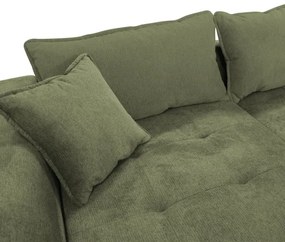 Colțar extensibil LAGOA, stânga, verde, cu spațiu de depozitare, în formă de L