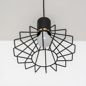 Lustră suspendată cu cablu SOLANO 3xE27/15W/230V negru/auriu