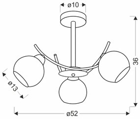 Lustră pe tijă AMOS 3xE27/40W/230V crom lucios