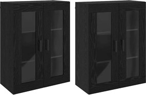 vidaXL Mobilier cu Montaj pe Perete 2 pcs Stejar negru
