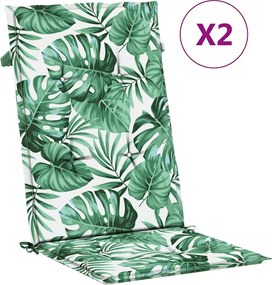 vidaXL Perne de scaun spătar înalt, 2 buc., model frunze, textil