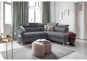 Colțar gri închis extensibil (cu colț pe partea dreaptă) Sweet Harmony – Miuform