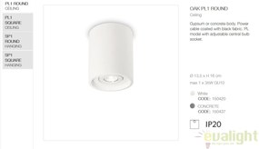Plafoniera design modern minimalist OAK PL1 ROUND alba 150420