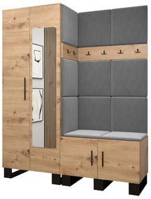 Set mobilier pentru hol Amanda 14 (Stejar artisan + gri închis). 1085977