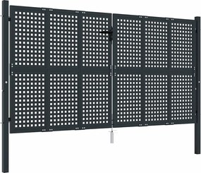 vidaXL Poartă de grădină antracit 300x150 cm oțel
