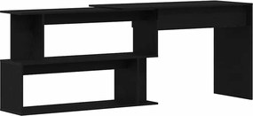 vidaXL Birou Stejar Negru 200 x 50 x 76 cm Lemn compozit