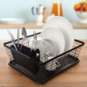 Scurgător de vase negru din metal 36x30,5 cm Radka – Orion