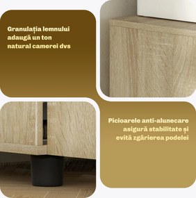 Vinsetto Dulap pentru documente cu încuietoare, 2 uși și raft intern, 80x40x80 cm, culoare stejar | Aosom Romania