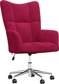 vidaXL Scaun de relaxare, roșu vin, catifea