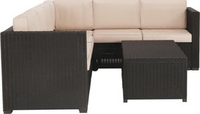 Set de grădină din rattan, 3 piese, maro/bej, RODEN