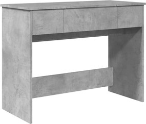 vidaXL Masă de toaletă cu oglindă, gri beton, 100x45x76 cm