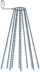 vidaXL Instalație brad de Crăciun cu 250 LED-uri, albastru, 250 cm