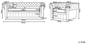 Set de ședere CHICHESTER (piele) (bej) (pentru 4 persoane). 1019056