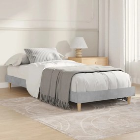 832105 vidaXL Cadru de pat, gri beton, 75x190 cm, lemn prelucrat