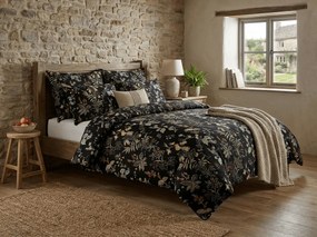 Lenjerie de pat din bumbac Renforce FLORWELLA negru Dimensiune lenjerie de pat: 2 buc 70 x 90 cm | 200 x 220 cm