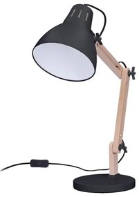 Lampă de masă Solight WO57-B FALUN 1xE27/25W/230V negru/stejar
