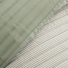 Cuvertură verde matlasată 220x230 cm Stripe – Catherine Lansfield