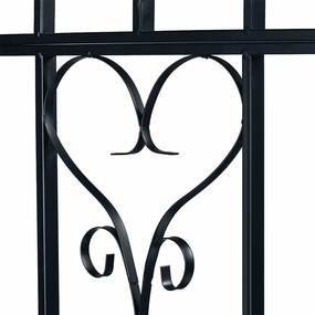 Arcada de gradina pentru flori cu banca, negru