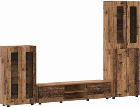 vidaXL Set comodă TV cu sertar cu raft FLORIN Lemn vechi Lemn compozit