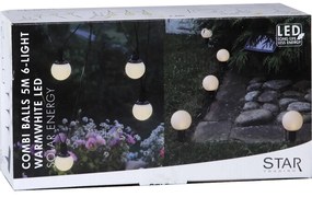 Șirag luminos solar LED Star Trading Balls Combo, 6 becuri, lungime 5 m
