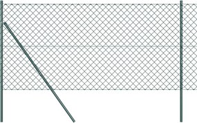 vidaXL Stâlp de gard. Verde 10 x 1,4 m (mesh de 60 x 60 mm)