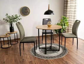 Masa rotunda Alto II stejar/negru ø80/h76 cm