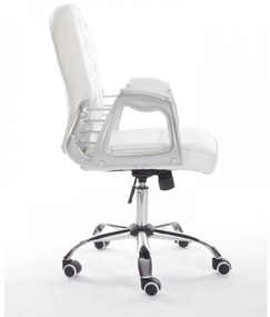 Scaun birou SIB 1304, Piele Ecologica, Alb