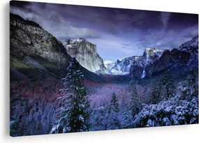 Tablou cu peisaj montan iarna (90x60 cm)