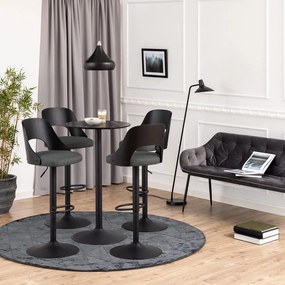 Scaune de bar gri-închis cu înălțime ajustabilă 2 buc. (înălțime șezut 84 cm) Lucy – Actona
