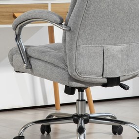 Vinsetto Scaun de birou ergonomic, spatar inalt, husa de respirabil, inaltime ajustabila, Gri | Aosom Romania