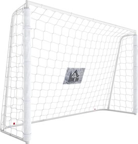 HOMCOM Poartă de Fotbal pentru Adulți și Copii de Grădină cu Țintă Centrală și Stâlpi, 186x62x123 cm, Alb | Aosom Romania
