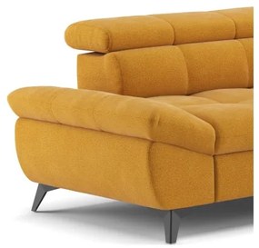 Canapea colțar extensibilă în L MARANO, dreapta, portocalie