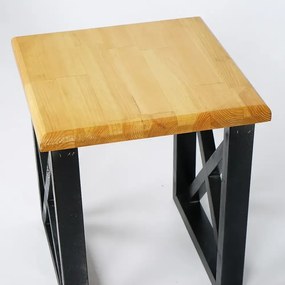 Masuta cafea lemn Country Homs 45 x 40 x 40, nuc si negru