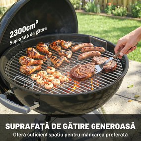 Outsunny Grătar rotund tip kettle | Aosom Romania