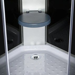 Cabină de duș Evora Black 90 cu cădiță de duș, 90x90x205 cm