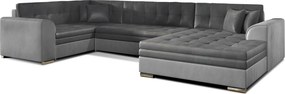 Colțar lemn masiv Formă U Extensibil Damasc 340x190cm Personalizabil - Monolith 97 + Monolith 84, Dreapta