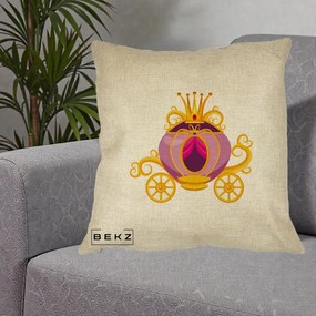 Perna Decorativa Trasura Regala Aurie, 40x40 cm, Crem, Husa Detasabila, Perna Inclusa, BEKZ®