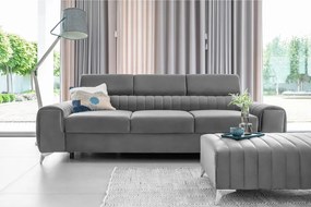 Canapea gri deschis extensibilă cu tapițerie din catifea 261 cm Laurence – ELTAP