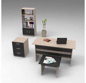 Mobilier de birou Valkyrie (stejar + Negru). 1089122