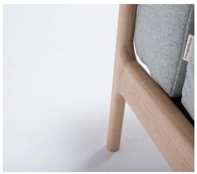 Fotoliu din lemn de stejar Gazzda Fawn, albastru - gri