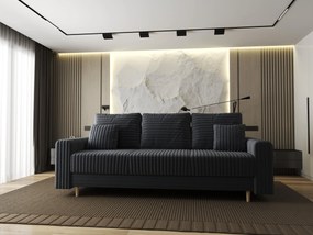 Canapea extensibilă dumonde cu ladă de depozitare si sezut confortabil din spuma high-density, Kronos Ambience Gri 210x100 cm